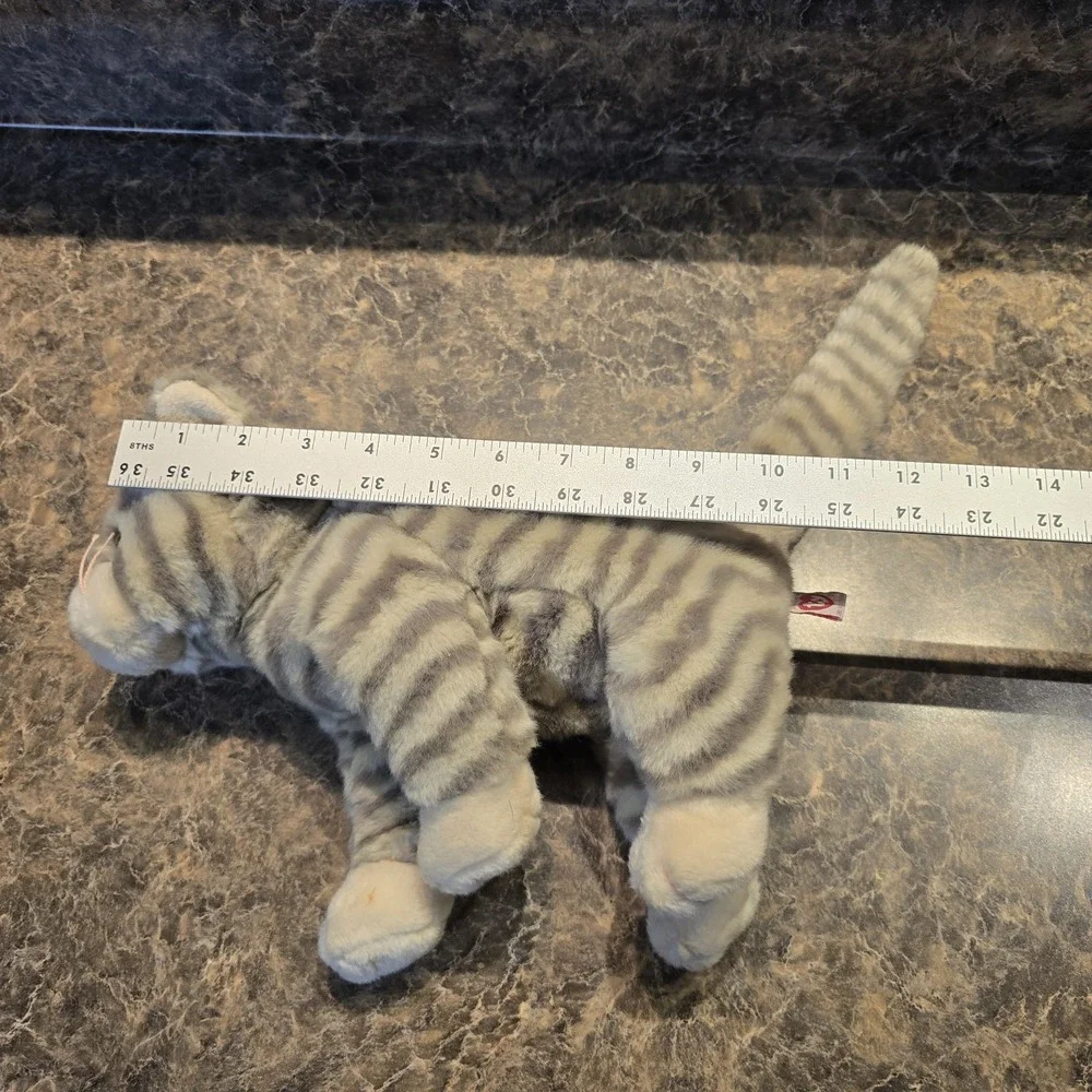 Ty Beanie Buddies Collection‎ Vintage Striped Cat Grey Beige 12